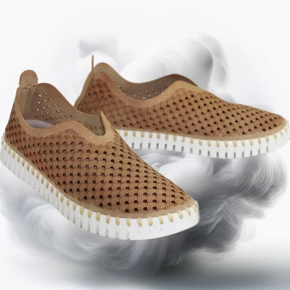 Ilse Jacobsen Hornbaek Latte Laser Cut Tulip Platform Slip-On, SZ 39 (US 8.5-9)